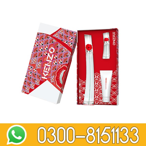 Kenzo Flower By Kenzo Set Eau De Parfum, 100Ml + Eau De Parfum, 15Ml + Body Milk, 75Ml in Pakistan 