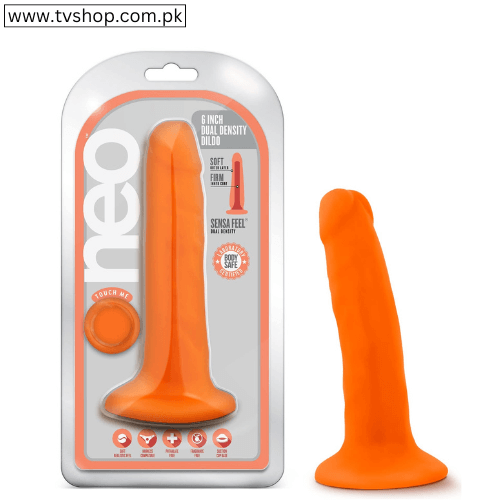 Neo Dual Density Cock Neo 6 Inch Orange - Adult Toys In Pakistan